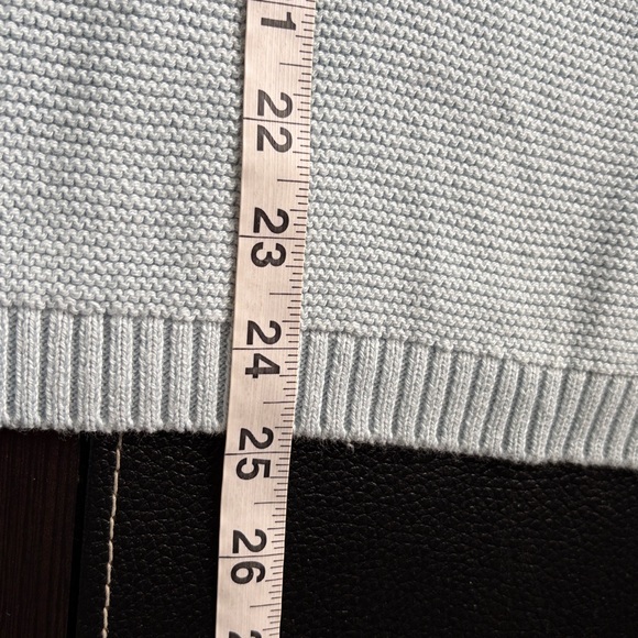 Alice Walk The Cotton Mock Neck ICE BLUE Peruvian cotton Roll Sleeve Sz L - Picture 12 of 15